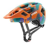 uvex React jr. - Casco de Bicicleta Ligero para niños - Ajuste de Talla individualizado - Forro Interior Lavable - Papaya Camo Matt - 52-56 cm
