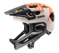 uvex React Jr. Fullface Casco de Bicicleta para Niños - Gris-Naranja Mate/52-56 cm