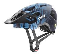 uvex React jr. MIPS - Casco de Bicicleta Ligero para niños - Ajuste de Talla individualizado - Sistema MIPS - Azure-Deep Space Matt - 52-56 cm