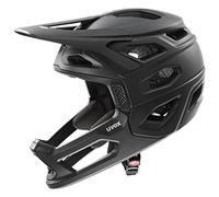 uvex Revolt, Casco MTB Ligero Unisex, Ajuste de Talla individualizado, mentonera Desmontable, All Black Matt, 57-61 cm