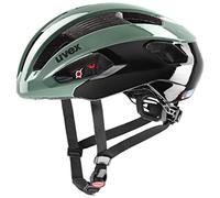uvex Rise, Casco de biclicleta Seguro Unisex, Ajuste de Talla individualizado, ventilación optimizada, Moss Green-Black, 52-56 cm