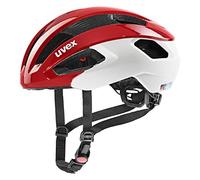 uvex Rise CC, Casco Performance Seguro Unisex, Ajuste de Talla individualizado, ventilación optimizada, Red-White, 56-59 cm