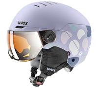 Uvex Rock JR Visor, casco de esquí con visera, junior, violeta 54-58cm Cool Lavender Abstract Matt
