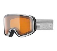 uvex scribble LG, gafas de esquí infantiles, con mejora del contraste, campo visual ampliado antivaho, rhino/lasergold-clear, one size