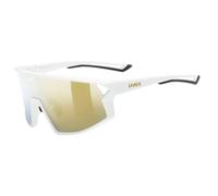 uvex skyryse - Gafas de deporte para adultos - fuerte protección UV - tintadas para realzar el contraste - white matt/gold mirror - one size