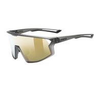 uvex skyryse - Gafas de deporte para adultos - fuerte protección UV - tintadas para realzar el contraste - smoke gray matt/gold mirror - one size