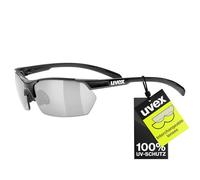 uvex sportstyle 114, gafas outdoor unisex, de espejo, incl. lentes intercambiables con filtros de categoría 0, 1 y 3, black matt/silver, one size