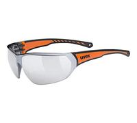 Uvex sportstyle 204, gafas deportivas unisex, de espejo, comodidad sin presión y sujeción perfecta, black orange/silver, one size