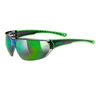 Uvex sportstyle 204, gafas deportivas unisex, de espejo, comodidad sin presión y sujeción perfecta, black green/green, one size
