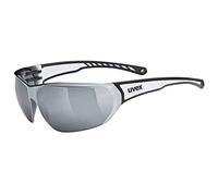 Uvex sportstyle 204, gafas deportivas unisex, de espejo, comodidad sin presión y sujeción perfecta, black white/silver, one size