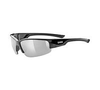 uvex sportstyle 215, gafas deportivas unisex, de espejo, comodidad sin presión y sujeción perfecta, black/silver, one size
