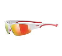 Uvex sportstyle 215, gafas deportivas unisex, de espejo, comodidad sin presión y sujeción perfecta, white red/red, one size