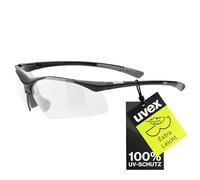 Uvex sportstyle 223, gafas deportivas unisex, de espejo, comodidad sin presión y sujeción perfecta, black grey/clear, one size