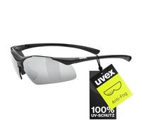 Uvex sportstyle 223, gafas deportivas unisex, de espejo, comodidad sin presión y sujeción perfecta, black/silver, one size