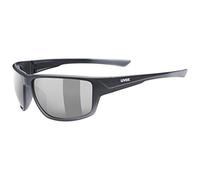 uvex sportstyle 230, gafas deportivas unisex, de espejo, filtro cat. 3, black matt/silver, one size