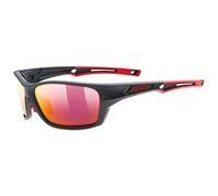 Uvex sportstyle 232 P, gafas deportivas unisex, polarizadas, comodidad sin presión y sujeción perfecta, black matt red/red, one size