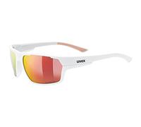 Uvex sportstyle 233 P, gafas deportivas unisex, polarizadas, de espejo, white matt/red, one size