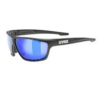uvex sportstyle 706, gafas deportivas unisex, de espejo, campo de visión antivaho, black matt/blue, one size