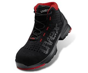 UVEX Stivale Allacciato traforato S1 SRC W11, Bota Perforada con Cordones Unisex Adulto, Schwarz/Rot, 42 EU