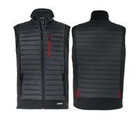 Uvex tune-up Chaleco híbrido para hombre - Chaleco acolchado - Chaleco de trabajo resistente - Chaleco para exterior, blanco / rojo, L