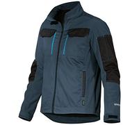 Uvex Tune-up - Chaqueta de trabajo Softshell, con dos bolsillos en el pecho y dos paquetes laterales - transpirable y repelente al agua para hombre Azul L