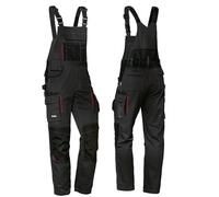 Uvex Tune-up - Pantalones largos de trabajo para hombre con bolsillos en la rodilla, blanco / rojo, 50