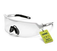 Uvex Ultrashield - Gafas de seguridad - Antiarañazos y antivaho, gafas deportivas de trabajo y planchado con 100% protección UV, antideslizantes y cómodas