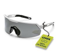 Uvex Ultrashield - Gafas de seguridad - Antiarañazos y antivaho, gafas deportivas de trabajo y planchado con 100% protección UV, antideslizantes y cómodas