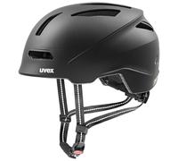 uvex Urban Planet - Casco de Bicicleta Robusto para Adultos - Ajuste de Talla individualizado - ventilación optimizada - Black Matt - 54-58 cm