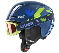 uvex viti set Casco de esquí & Gafas de esquí, Niños unisex, blue puzzle, 51-55 cm