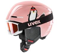 uvex viti set - Casco de esquí & Gafas de esquí ligero para niños - 100% protección UVA, UVB y UVC - pink penguin - 46-50