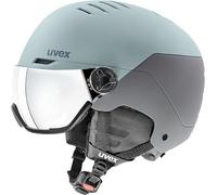 uvex wanted visor, casco de esquí robusto unisex, con visera, ajuste de talla individualizado, glacier, rhino matt, 54-58 cm
