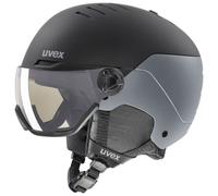 Uvex Wanted Visor Pro V, casco de esquí con visera, negro/gris 58-61cm Black-Silver Matt