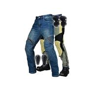UVITAS Pantalón Biker con Armadura Desmontable Rodilla * 2, Cadera * 2 Vaqueros De Moto con Forro De Aramida Adecuado for Todas Las Estaciones (Color : Blue A, Size : XXL)