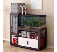 UVPSJDE Soporte para Pecera,Estructura Estable + Alfombrilla Antideslizante,Zona Almacenamiento Abierta/Cerrada,Apto para Salones/oficinas/hoteles,fácil Instalar Y Limpiar(Teak,150cm/59.1in)