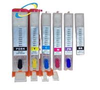 UVQAPXWD 1 Juego de Cartuchos de Tinta Recargables vacíos compatibles con los Modelos de Impresora TS6110 TS6210 TS701 para el número de Pieza PGI180 CLI181(6Colors Without Chip)