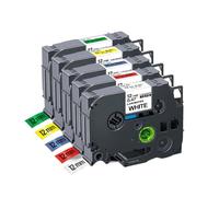 UVQAPXWD 5 10 20PK Tze231 Compatible con Suministros de Impresora Cinta de Etiquetas Tze 231 131 531 631 334 335 12 mm Tze231(5PK Mixed Colors)