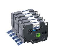 UVQAPXWD 5 10 20PK Tze231 Compatible con Suministros de Impresora Cinta de Etiquetas Tze 231 131 531 631 334 335 12 mm Tze231(5PK Black on Blue)