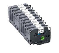 UVQAPXWD 5 10 20PK Tze231 Compatible con Suministros de Impresora Cinta de Etiquetas Tze 231 131 531 631 334 335 12 mm Tze231(10PK Black on White)