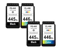 UVQAPXWD Cartucho de Tinta Compatible con PG 445 445XL CL446 PG445 PG-445 CL-446 CL 446XL 2440 2540 2940 MX494 IP2840(2Black 2Color)