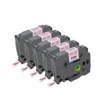 UVQAPXWD Cintas de Cinta de Raso de 5 Colores de 12 mm compatibles con Modelos de impresoras de Etiquetas para el número de Pieza RE31 R531 RE34 RN34 RW34 TZe(Black on Pink)