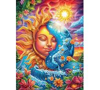 Œuvre d'art déesse Soleil et Lune Puzzle 500 Piezas Cartón Grueso para Adultos Mitos fantásticos Entretenimiento Casero Alivio Estrés Compatible Marco Estándar Regalo Original 500 PCS