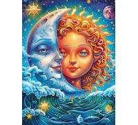 Œuvre d'art Visage de déesse Soleil et Lune Puzzle 500 Piezas Cartón Resistente para Adultos Mitos Animal Planta Entretenimiento Individual Desconectar Estrés Colgar En Pared Idea De Regalo 500 PCS