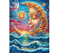 Œuvre d'art visage de déesse soleil et lune Rompecabezas 1000 Piezas Cartón Para Niños Mayores 14 Años Mitos Animal planta Tiempo Libre Actividad Antiestrés Más Vendido Detalle Único Original 1000 PCS