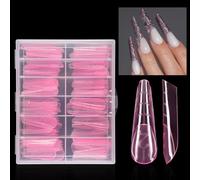 UVS - Molde de uñas de gel con cobertura completa, punta de uñas Fasle, sistema de doble forma, herramienta de manicura y pedicura para uñas de polietileno, punta de gel