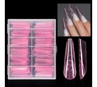 UVS - Molde de uñas de gel para uñas de gel de cobertura completa, sistema de formulario doble, herramienta de manicura y pedicura para puntas de polietileno, formas dobles transparentes, cubierta