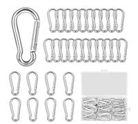 UVVRUR 30 mosquetones de 50 x 5 mm, juego de carabinas pequeñas con gancho para mochila, correa de perro, camping, pesca, viajes (30 unidades de 50 mm)