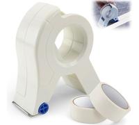 UVVRUR Cinta de pintor aplicador Masking Master Pintor Dispensador de cinta adhesiva Cinta de pintor Máquina de cinta adhesiva portátil Trim con dos rollos de cinta de pintura blanca para molduras