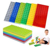 UVVRUR Placas de construcción para bloques de construcción, 12 unidades, 19 x 9,5 cm, placa base grande compatible con grandes bloques de construcción de todas las marcas líderes (12 piezas-6 colores)
