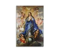 UWASCISF Póster decorativo de la Virgen María de la Inmaculada Concepción, lienzo decorativo para pared e imagen artística moderna para decoración de dormitorio familiar, 40 x 60 cm